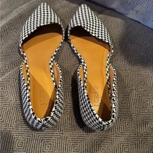 J. Crew Houndstooth Black and White Flats size 8 A00511